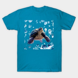 Sea turtle and bubbles, eat my bubbles T-Shirt